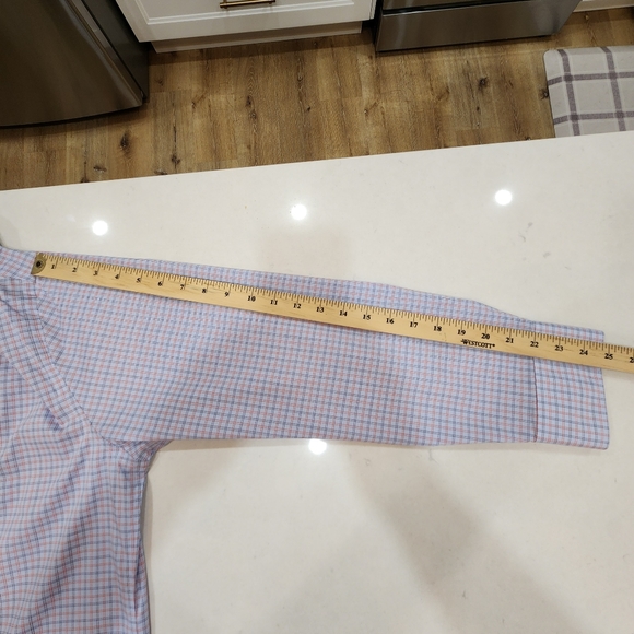Twillory Performance Mens Shirt Sz 17.5 34-35 Tailored Fit Blue Gingham NWOT - Picture 12 of 15